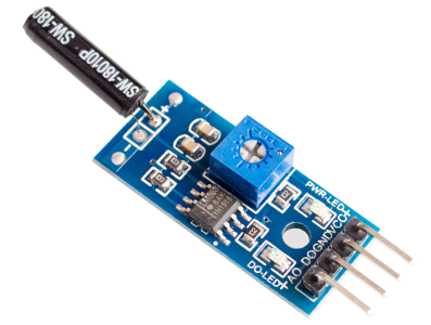 M&oacute;dulo sensor de vibra&ccedil;&atilde;o SW1801P 4 pinos normalmente aberto - Imagem 1