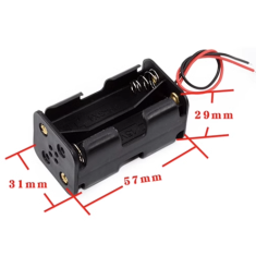 Porta-pilhas 4x AA (back-to-back) para Kits de Rob&oacute;tica