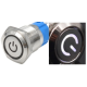 Bot&atilde;o de painel met&aacute;lico 12 mm, cabe&ccedil;a plana, auto-travante, &agrave; prova d'&aacute;gua, 3-6 V com LED branco - Thumb - 1