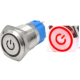 Bot&atilde;o interruptor met&aacute;lico para painel 12 mm cabe&ccedil;a plana, moment&acirc;neo com retorno autom&aacute;tico, &agrave; prova d'&aacute;gua, 3-6 V, LED vermelh - Thumb - 1