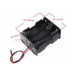 Porta-pilhas para 6 pilhas AA em configura&ccedil;&atilde;o costas a costas