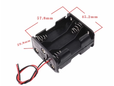 Porta-pilhas para 6 pilhas AA em configura&ccedil;&atilde;o costas a costas - Imagem 1