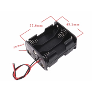 Porta-pilhas para 6 pilhas AA em configura&ccedil;&atilde;o costas a costas