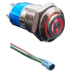 Interruptor de bot&atilde;o met&aacute;lico auto-travante 12 mm cabe&ccedil;a alta 3&ndash;6 V &agrave; prova d'&aacute;gua com LED vermelho e conector soquete - Thumb - 1