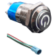 Bot&atilde;o Interruptor Met&aacute;lico 12 mm 110-220V &agrave; Prova d'&Aacute;gua com Trava Autom&aacute;tica, LED Branco e Soquete Conector - Thumb - 1