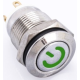 Interruptor de Press&atilde;o Met&aacute;lico 12 mm Curto Moment&acirc;neo Retorno Autom&aacute;tico 6-24V &agrave; Prova d'&Aacute;gua com LED Verde - Thumb - 1