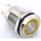 Interruptor de press&atilde;o met&aacute;lico para painel 12 mm, cabe&ccedil;a curta e plana, moment&acirc;neo com retorno autom&aacute;tico, &agrave; prova d'&aacute;gua, LED  - Thumb - 1