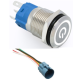 Bot&atilde;o met&aacute;lico cabe&ccedil;a plana 16 mm 3-6 V moment&acirc;neo com retorno autom&aacute;tico &agrave; prova d'&aacute;gua e LED branco - Thumb - 1