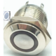 Bot&atilde;o pulsador met&aacute;lico 16 mm cabe&ccedil;a chata curta para painel 3 a 6 V &agrave; prova d'&aacute;gua moment&acirc;neo com LED branco e retorno autom&aacute;ti - Thumb - 1