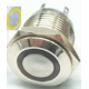 Bot&atilde;o pulsador met&aacute;lico para painel 16 mm cabe&ccedil;a chata curta 12-24V imperme&aacute;vel moment&acirc;neo com LED amarelo retorno autom&aacute;tico - Thumb - 1