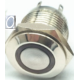 Bot&atilde;o de press&atilde;o met&aacute;lico 16 mm cabe&ccedil;a baixa 12-24V moment&acirc;neo com retorno autom&aacute;tico &agrave; prova d'&aacute;gua com LED branco - Thumb - 1