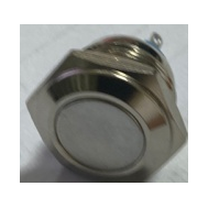 Bot&atilde;o met&aacute;lico moment&acirc;neo 16 mm cabe&ccedil;a plana curta &agrave; prova d'&aacute;gua com retorno autom&aacute;tico sem ilumina&ccedil;&atilde;o para painel