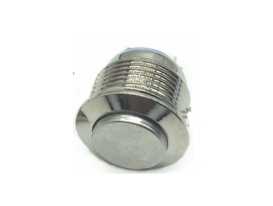 Bot&atilde;o met&aacute;lico 16 mm moment&acirc;neo sem ilumina&ccedil;&atilde;o, &agrave; prova d'&aacute;gua, retorno autom&aacute;tico, cabe&ccedil;a alta e corpo curto - Imagem 1