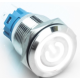 Interruptor de Bot&atilde;o Met&aacute;lico Cabe&ccedil;a Plana 19 mm 110-220 V &agrave; Prova d'&Aacute;gua Auto-travante com LED Branco - Thumb - 1