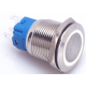 Interruptor de Press&atilde;o Met&aacute;lico Cabe&ccedil;a Plana 19 mm 12-24V &agrave; prova d'&aacute;gua com travamento autom&aacute;tico e LED branco para painel - Thumb - 1