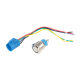 Bot&atilde;o interruptor met&aacute;lico 19 mm cabe&ccedil;a plana 12-24V &agrave; prova d'&aacute;gua moment&acirc;neo com LED azul, auto-reset e soquete - Thumb - 1
