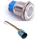 Bot&atilde;o de Press&atilde;o Met&aacute;lico 19 mm 110-220 V Moment&acirc;neo com Retorno Autom&aacute;tico &Agrave; Prova d'&Aacute;gua, LED Branco e Soquete para Painel - Thumb - 1