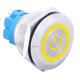 Bot&atilde;o Pulsador de Painel Met&aacute;lico 22 mm Cabe&ccedil;a Plana 3-6V Trava Autom&aacute;tica LED Amarelo &agrave; Prova d'&Aacute;gua - Thumb - 1