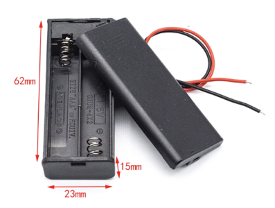 Porta-pilhas para 2 pilhas AAA com tampa e interruptor liga/desliga - Imagem 1