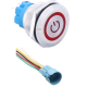 Bot&atilde;o met&aacute;lico para painel 22 mm cabe&ccedil;a chata 110-220V &agrave; prova d'&aacute;gua moment&acirc;neo com retorno e LED vermelho - Thumb - 1