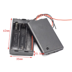 Porta-pilhas 3x AAA com tampa e interruptor liga/desliga
