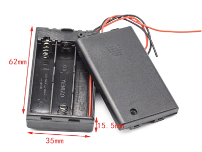 Porta-pilhas 3x AAA com tampa e interruptor liga/desliga - Imagem 1