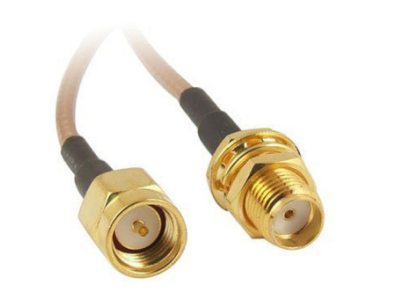 Cabo pigtail coaxial RG316 10 cm SMA macho para f&ecirc;mea para antena RF WLAN - Imagem 1