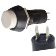 Bot&atilde;o pulsador PBS-11B branco 12 mm 2 pinos moment&acirc;neo com retorno autom&aacute;tico redondo de pl&aacute;stico