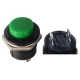 Bot&atilde;o de press&atilde;o para painel R13-507 16 mm 2 pinos verde, moment&acirc;neo com retorno autom&aacute;tico, cabe&ccedil;a redonda - Thumb - 1