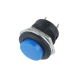 Bot&atilde;o de press&atilde;o moment&acirc;neo R13-507 16 mm 2 pinos c&uacute;pula redonda azul - Thumb - 1