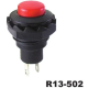 Bot&atilde;o de Press&atilde;o R13-502 12 mm Vermelho 2 pinos Cabe&ccedil;a Redonda Moment&acirc;neo com Retorno Autom&aacute;tico - Thumb - 1
