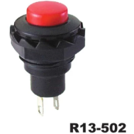 Bot&atilde;o de Press&atilde;o R13-502 12 mm Vermelho 2 pinos Cabe&ccedil;a Redonda Moment&acirc;neo com Retorno Autom&aacute;tico