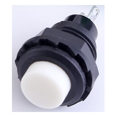 Bot&atilde;o pulsador de painel verde R13-502 12 mm 2 pinos cabe&ccedil;a redonda moment&acirc;neo com retorno autom&aacute;tico