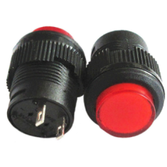 Bot&atilde;o Pulsador de Painel R16-503A 16 mm 2 pinos Vermelho Moment&acirc;neo Retorno Autom&aacute;tico Sem Ilumina&ccedil;&atilde;o