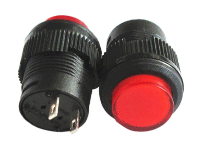 Bot&atilde;o Pulsador de Painel R16-503A 16 mm 2 pinos Vermelho Moment&acirc;neo Retorno Autom&aacute;tico Sem Ilumina&ccedil;&atilde;o - Imagem 1