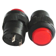 Bot&atilde;o Pulsador de Painel R16-503A 16 mm 2 pinos Vermelho Moment&acirc;neo Retorno Autom&aacute;tico Sem Ilumina&ccedil;&atilde;o