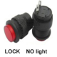 Interruptor de bot&atilde;o liga/desliga com travamento 16 mm 2 pinos vermelho R16-504A sem ilumina&ccedil;&atilde;o - Thumb - 1