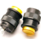 Interruptor de bot&atilde;o de press&atilde;o para painel R16-504A 16 mm 2 pinos ON-OFF com travamento amarelo sem ilumina&ccedil;&atilde;o - Thumb - 1