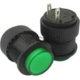 Bot&atilde;o pulsador OFF-ON R16-504B 16 mm 2 pinos, retorno autom&aacute;tico, verde sem ilumina&ccedil;&atilde;o - Thumb - 1