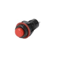 Bot&atilde;o interruptor de painel redondo DS-211 10 mm 2 pinos vermelho com travamento
