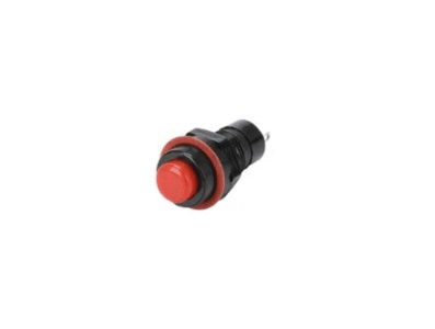 Bot&atilde;o interruptor de painel redondo DS-211 10 mm 2 pinos vermelho com travamento - Imagem 1