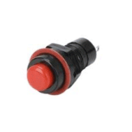 Bot&atilde;o interruptor de painel redondo DS-211 10 mm 2 pinos vermelho com travamento