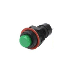 Bot&atilde;o interruptor redondo verde DS-211 10 mm 2 pinos com travamento