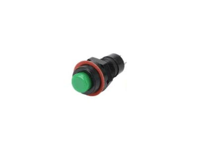Bot&atilde;o interruptor redondo verde DS-211 10 mm 2 pinos com travamento - Imagem 1