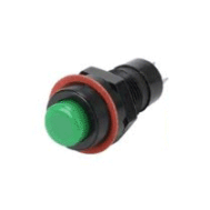 Bot&atilde;o interruptor redondo verde DS-211 10 mm 2 pinos com travamento