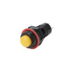 Interruptor de bot&atilde;o redondo amarelo DS-211 10 mm 2 pinos com travamento