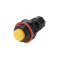 Interruptor de bot&atilde;o redondo amarelo DS-211 10 mm 2 pinos com travamento