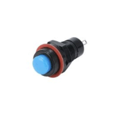 Interruptor de bot&atilde;o redondo DS-211 10 mm 2 pinos azul com travamento autom&aacute;tico