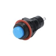 Interruptor de bot&atilde;o redondo DS-211 10 mm 2 pinos azul com travamento autom&aacute;tico