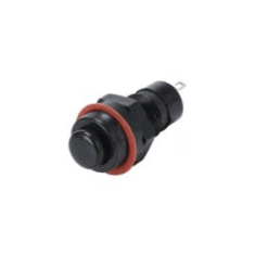 Bot&atilde;o Interruptor Redondo DS-211 10 mm 2 pinos com trava Preto